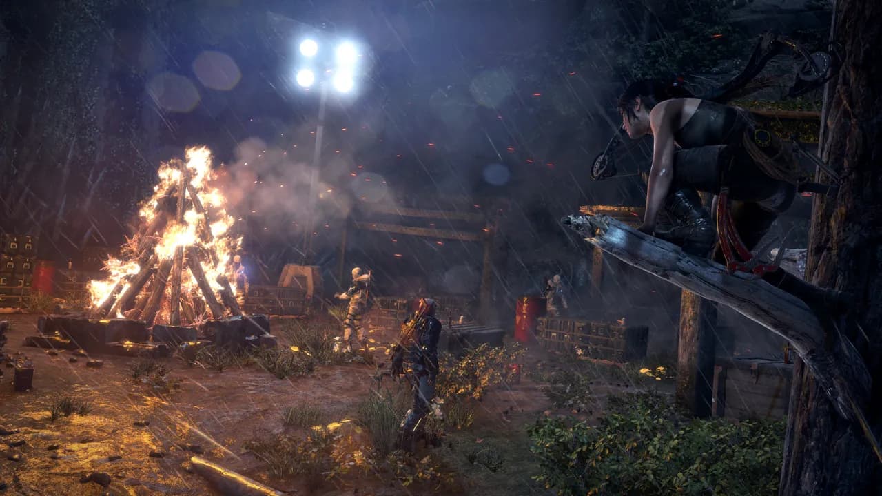 Captura de tela oficial de Rise of the Tomb Raider™ exibindo o visual e jogabilidade do título.